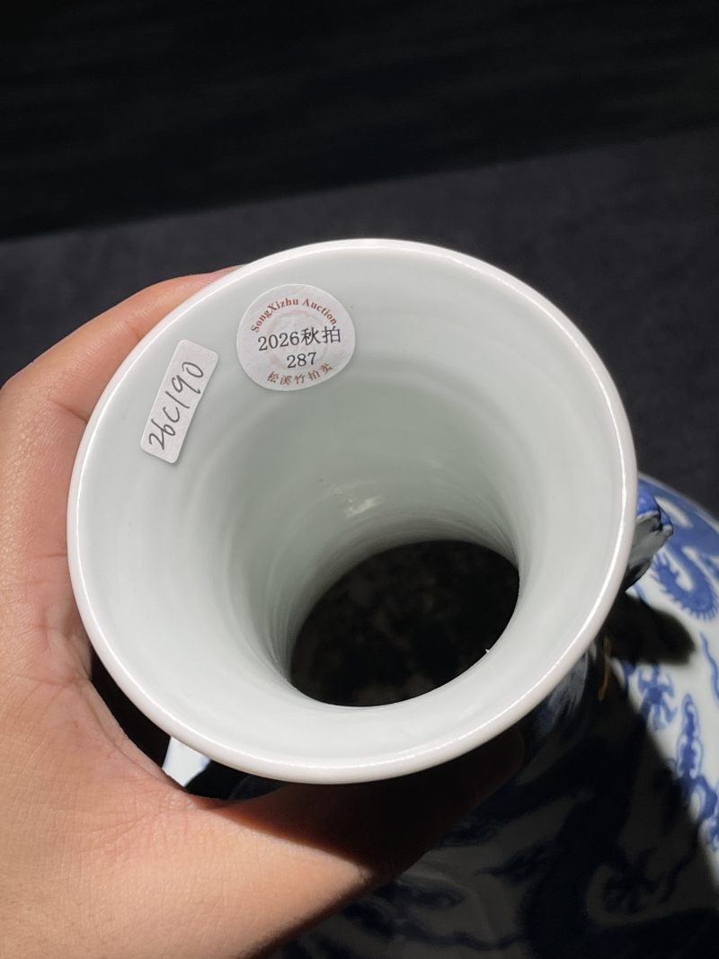 清代 青花云龙纹双耳瓶 - 图13