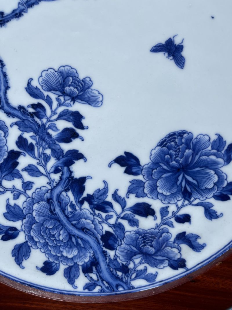 清乾隆 青花花鸟纹插屏 - 图4