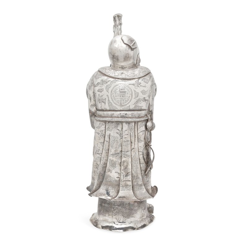 二十世紀早期 銀錘鍱壽老 | A VERY LARGE REPOUSSÉ SILVER FIGURE OF SHOULAO - 图3