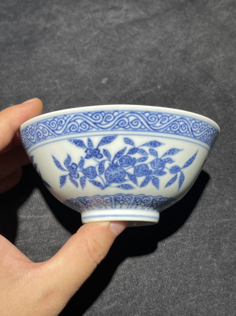清光绪 青花三多纹茶园 - 图3