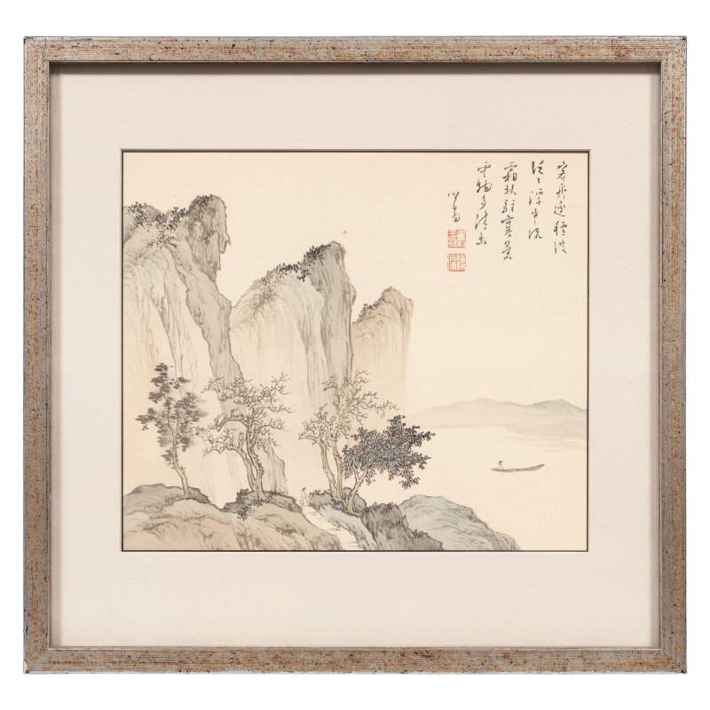 溥儒（1896-1963） 山水 設色紙本 鏡框 | PU RU (1896-1963) - 图2