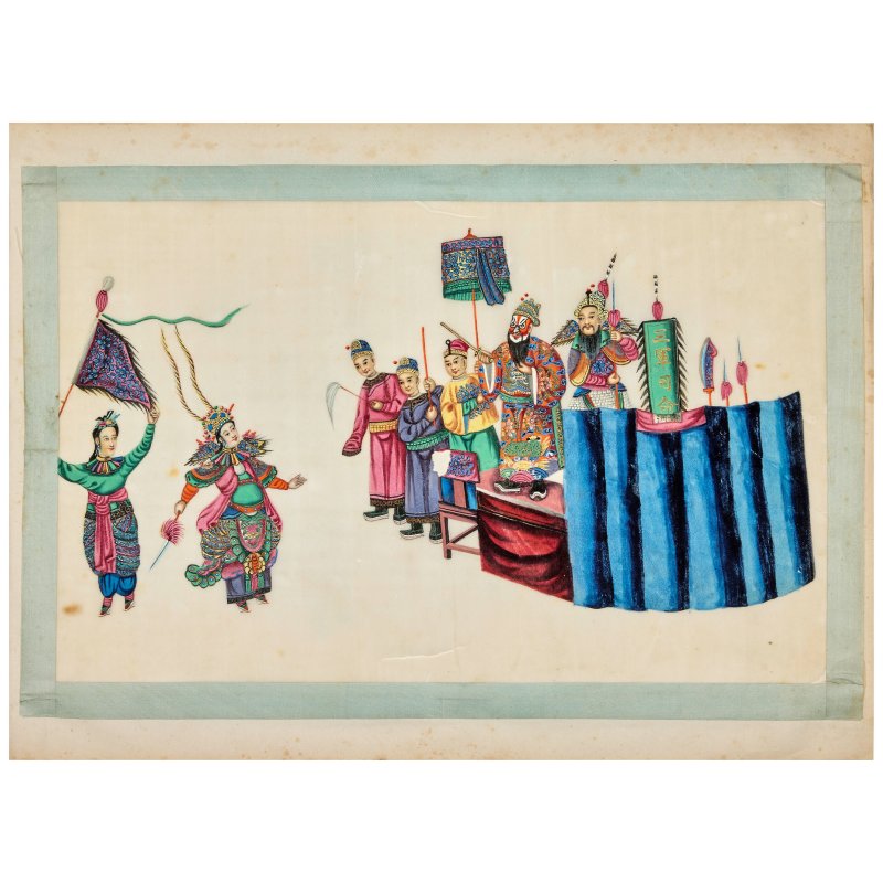 十九世紀 節日圖冊頁十二開 水粉通草畫 | HOANQUA (19TH CENTURY) - 图3