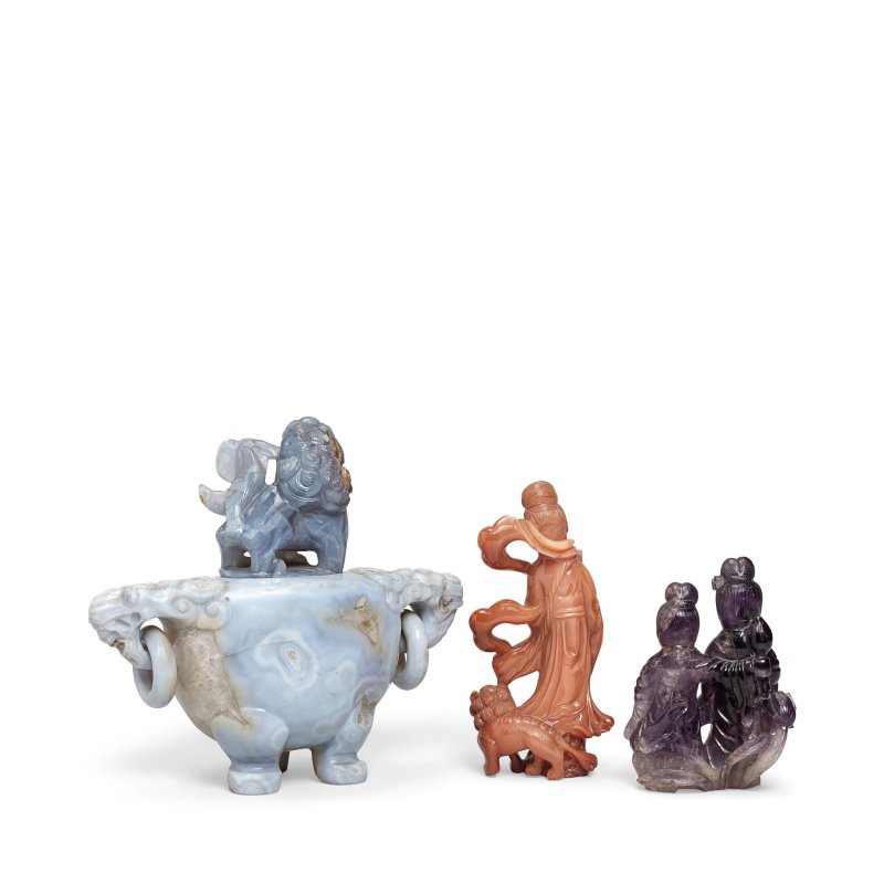 民國 硬石雕一組三件 | THREE HARDSTONE CARVINGS - 图2