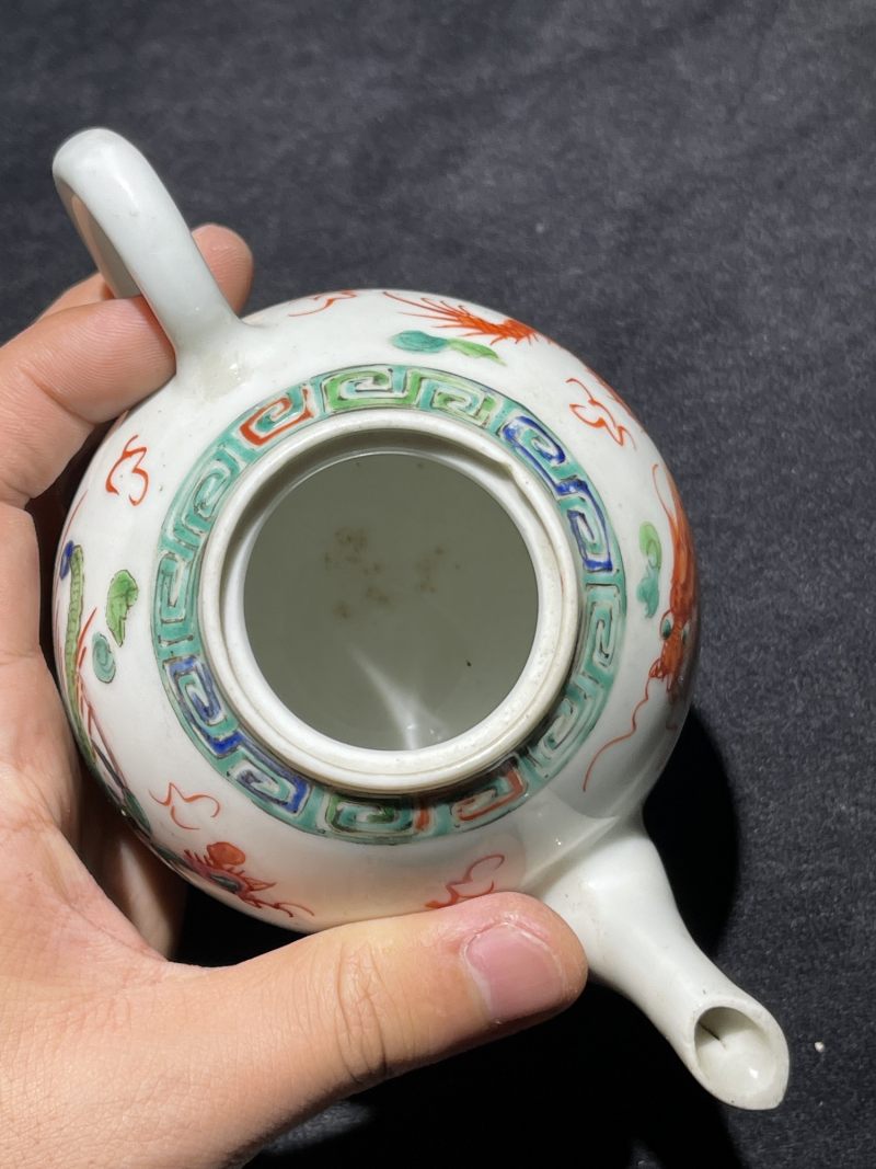 民国 粉彩花鸟纹茶壶一组12件 - 图61