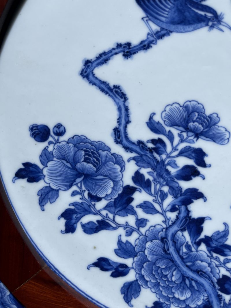 清乾隆 青花花鸟纹插屏 - 图5