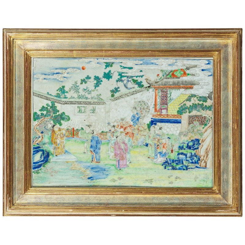 十八/十九世紀 粉彩人物故事圖大屏 | A LARGE FAMILLE ROSE FIGURAL PANEL - 图3
