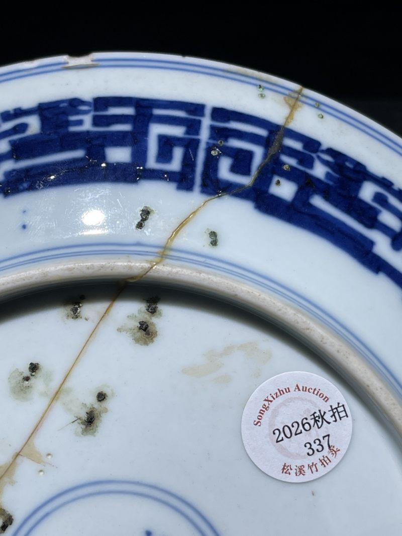 清雍正 青花龙纹盘 - 图9