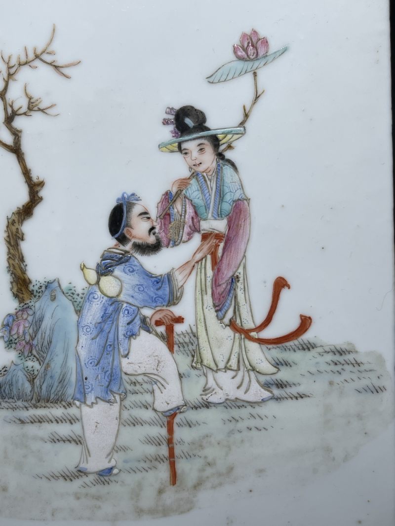 民国 粉彩八仙人物纹瓷板一组四件 - 图16