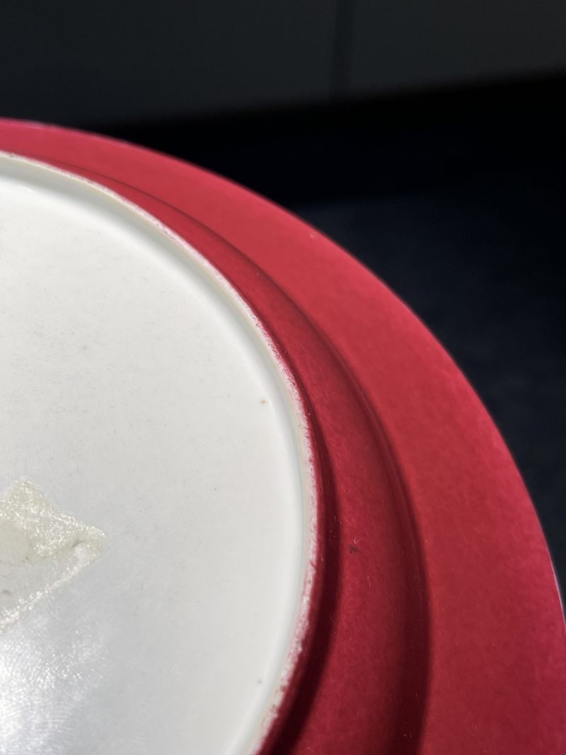 清雍正 外胭脂红内广珐琅花卉纹盘 - 图7