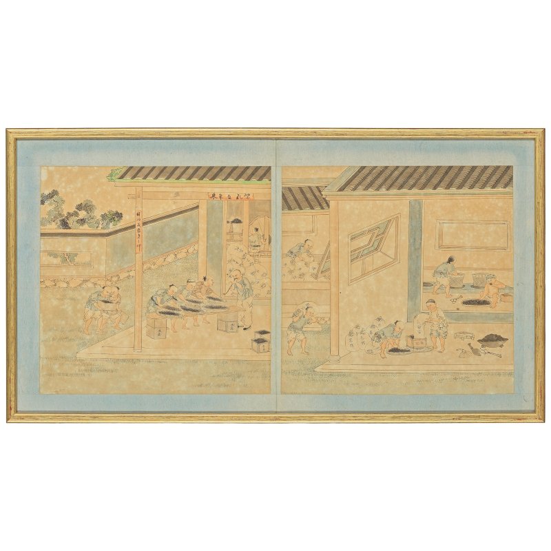 中國畫家 民國 製茶圖四幅 水粉紙本 鏡框 | CHINESE ARTIST (REPUBLIC PERIOD) - 图5