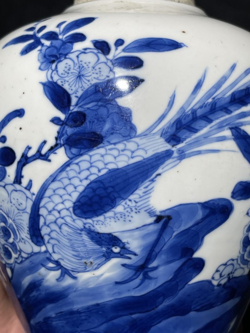 清康熙 青花花鸟纹梅瓶 - 图7