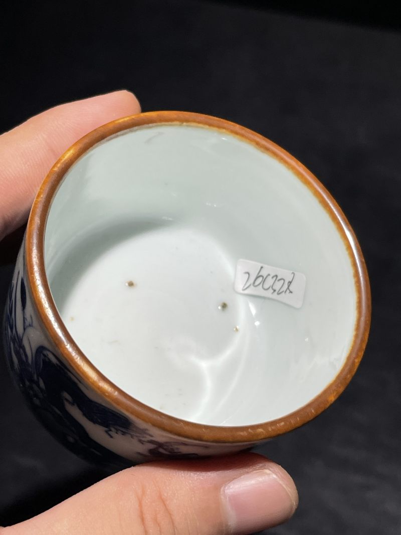 清康熙 青花虫草纹小琴炉 - 图6