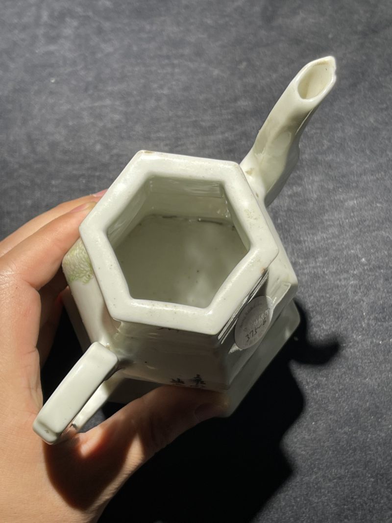 民国 粉彩花鸟纹茶壶一组12件 - 图26