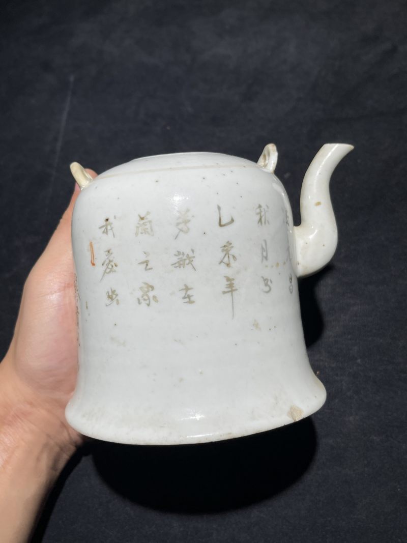 民国 粉彩人物纹茶壶一组15件 - 图61