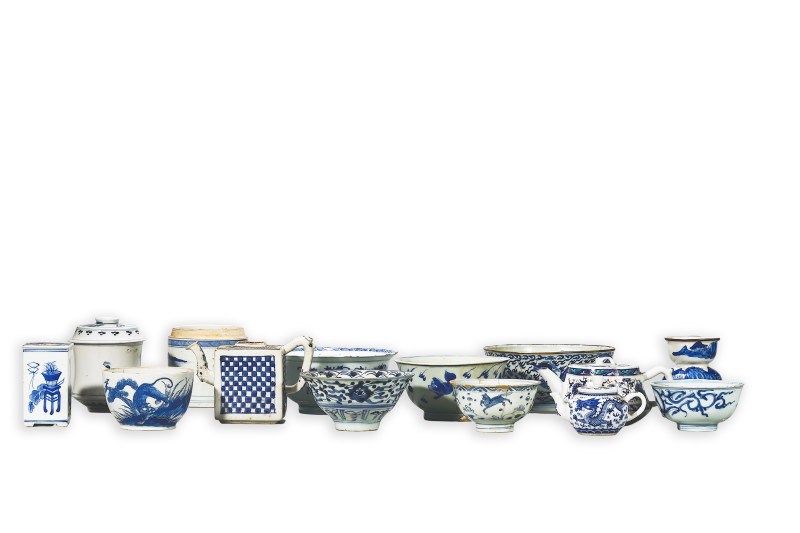 清代 青花瓷器一组14件 - 图1