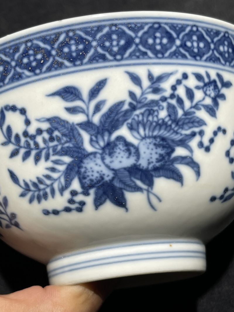 清光绪 青花花卉纹碗 - 图7