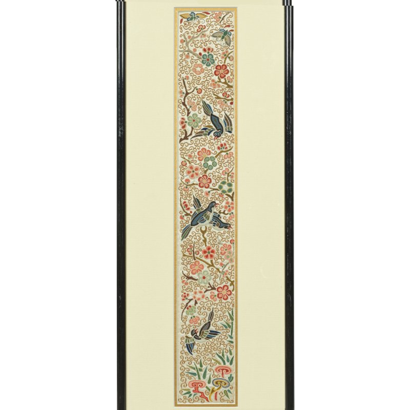 十九世紀 緞綉屏一組 | A GROUP OF EMBROIDERED PANELS AND SLEEVE BANDS - 图20
