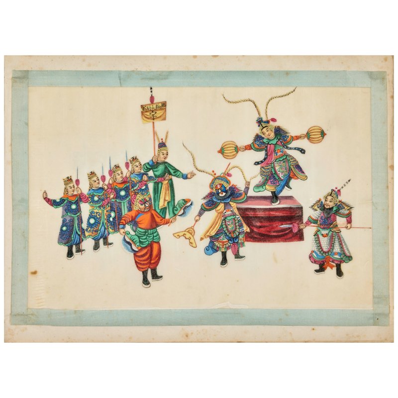 十九世紀 節日圖冊頁十二開 水粉通草畫 | HOANQUA (19TH CENTURY) - 图4