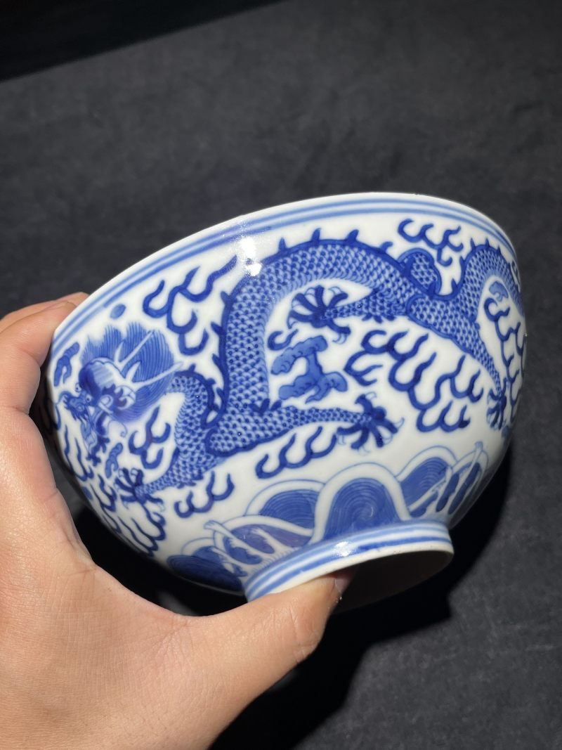 清光绪 青花龙纹大碗 - 图4