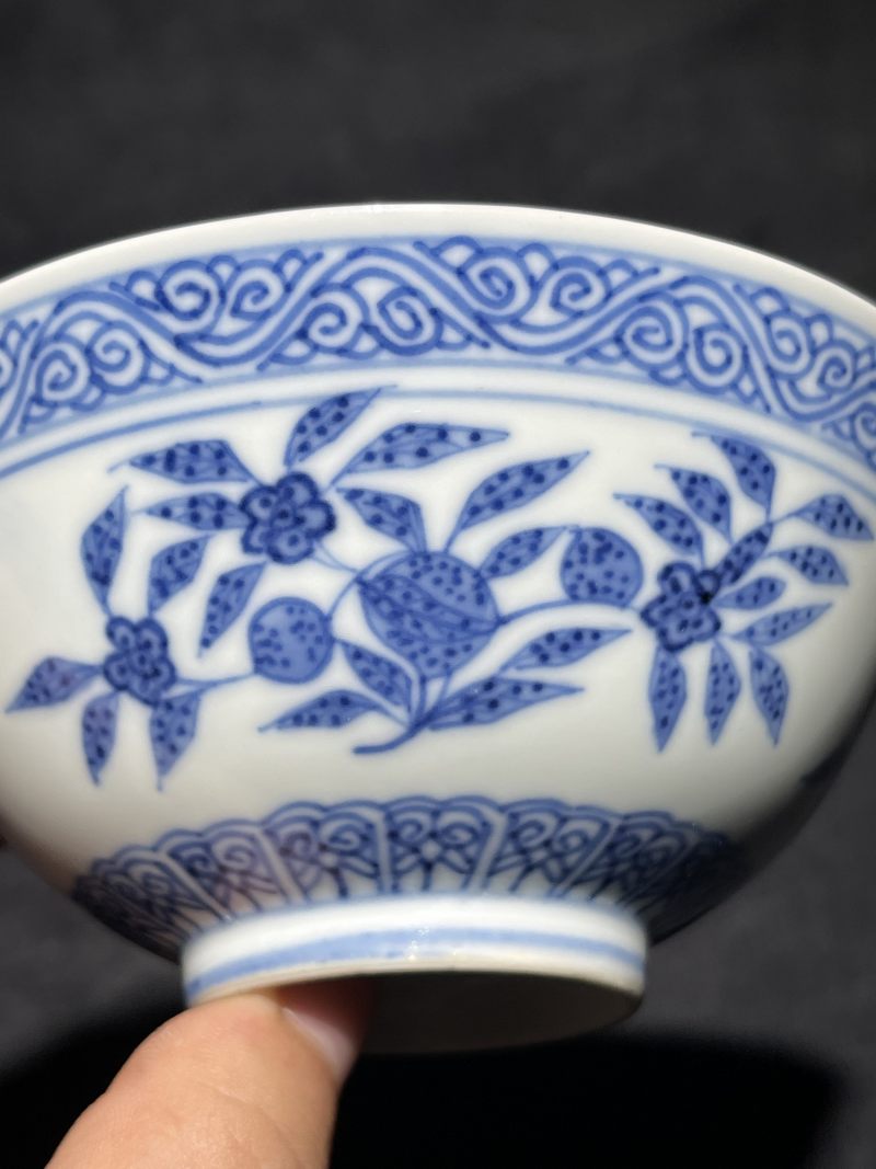 清光绪 青花三多纹茶园 - 图6
