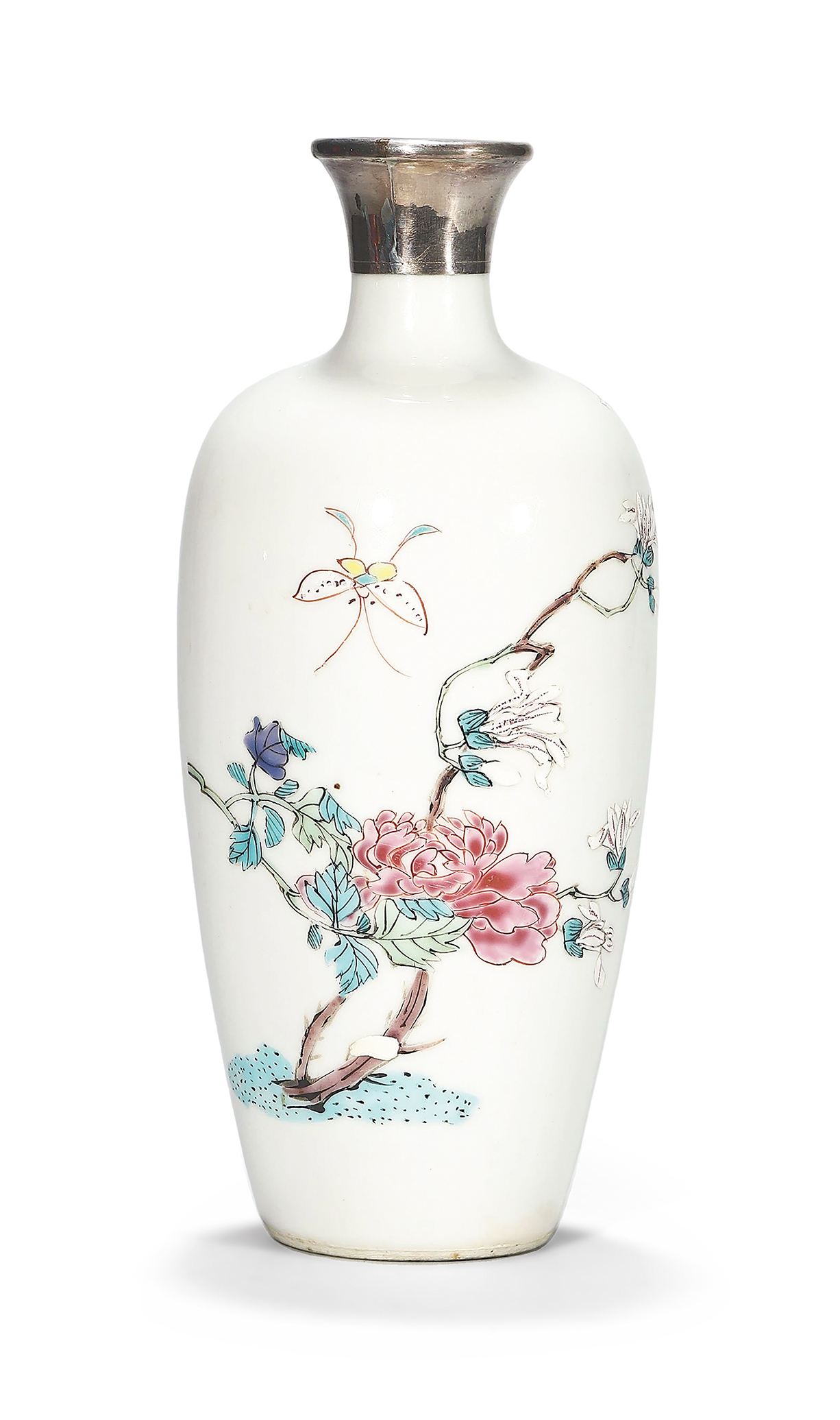清雍正粉彩花蝶纹莱菔瓶-多宝古瓷宝典