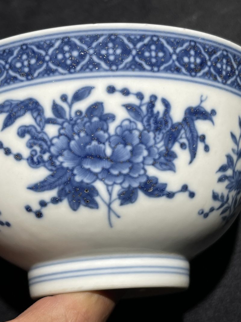 清光绪 青花花卉纹碗 - 图8