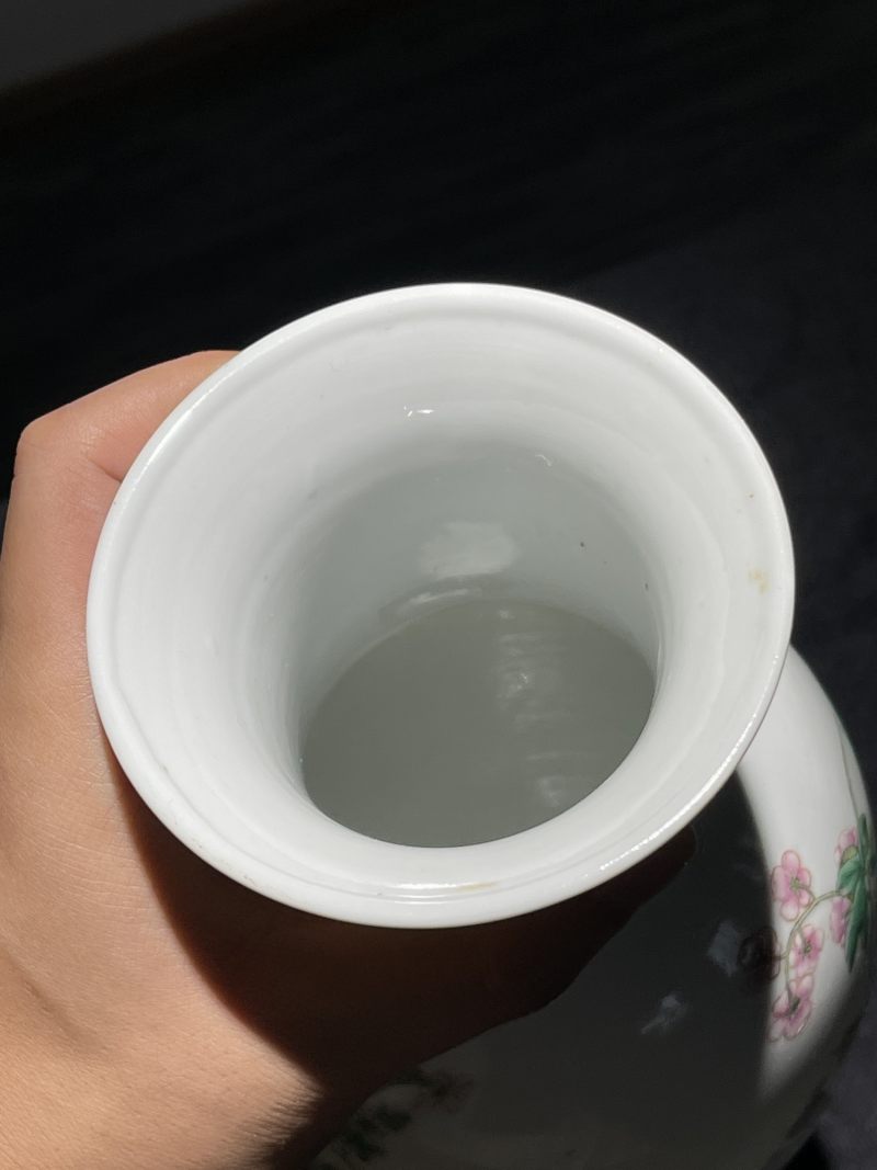 民国 粉彩花鸟纹瓶一对 - 图22