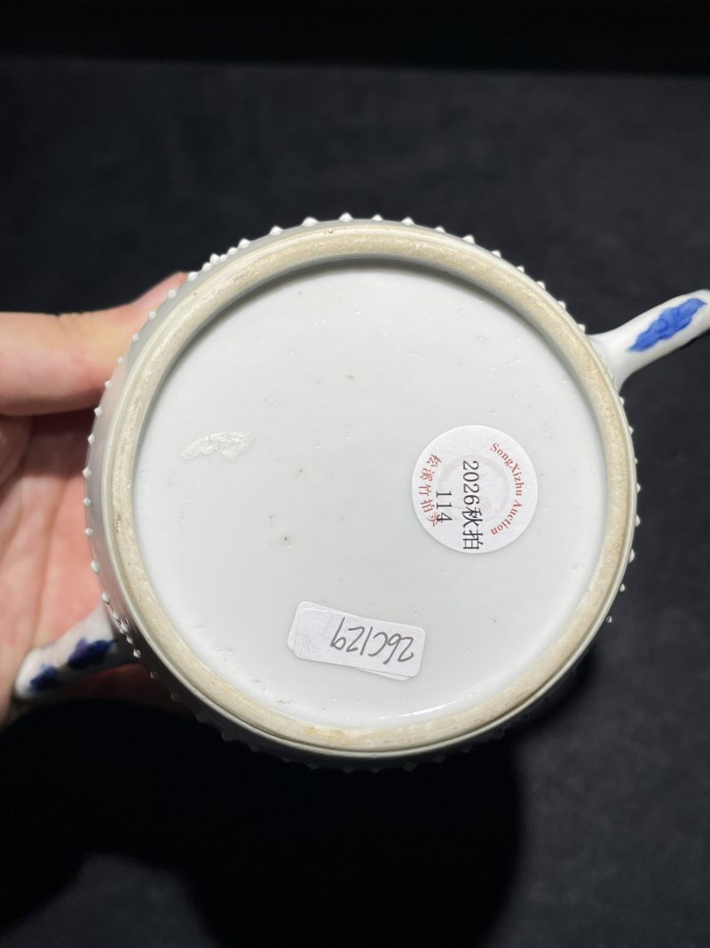 清康熙 青花博古纹执壶 - 图7
