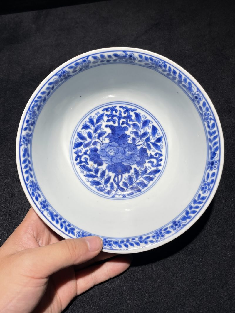 清康熙 青花花卉纹碗 - 图5