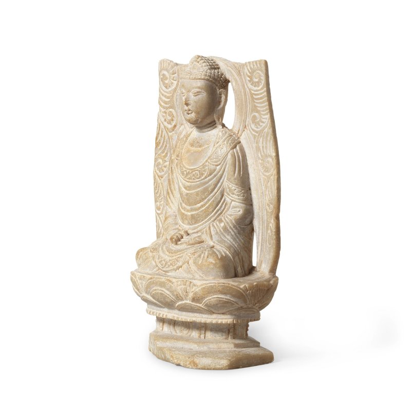 遼 石雕無量壽佛像 | A RARE STONE FIGURE OF AMITABHA - 图3