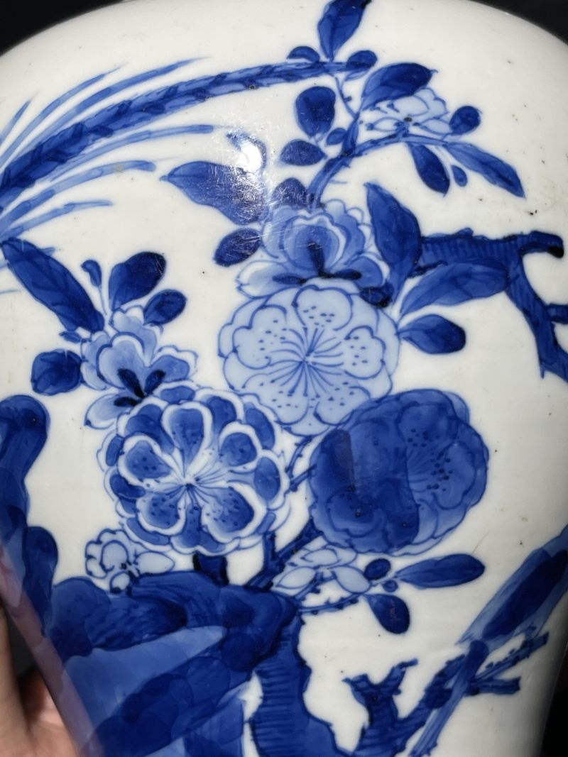 清康熙 青花花鸟纹梅瓶 - 图9