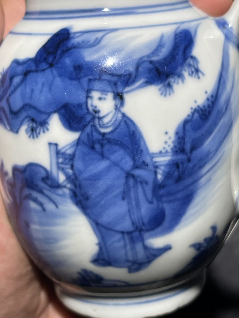 明晚期 青花人物纹茶壶 - 图6