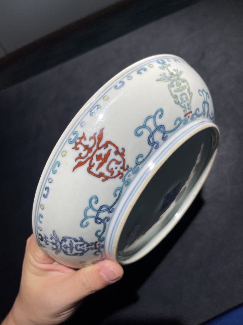 清道光 斗彩贯套寿字纹盘 - 图7