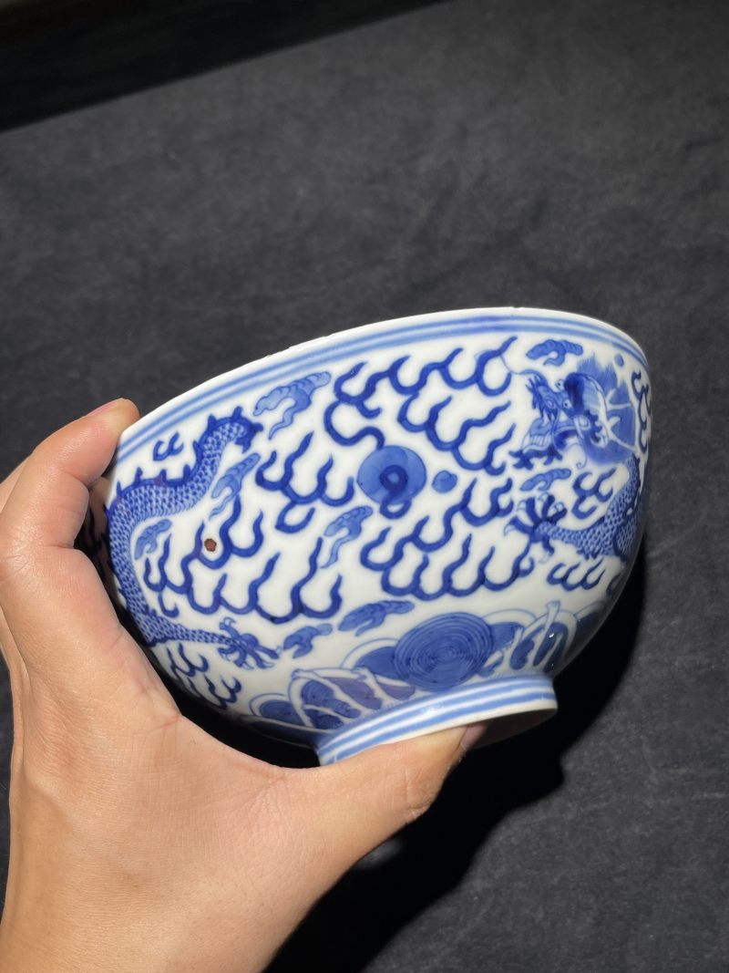 清光绪 青花龙纹大碗 - 图5