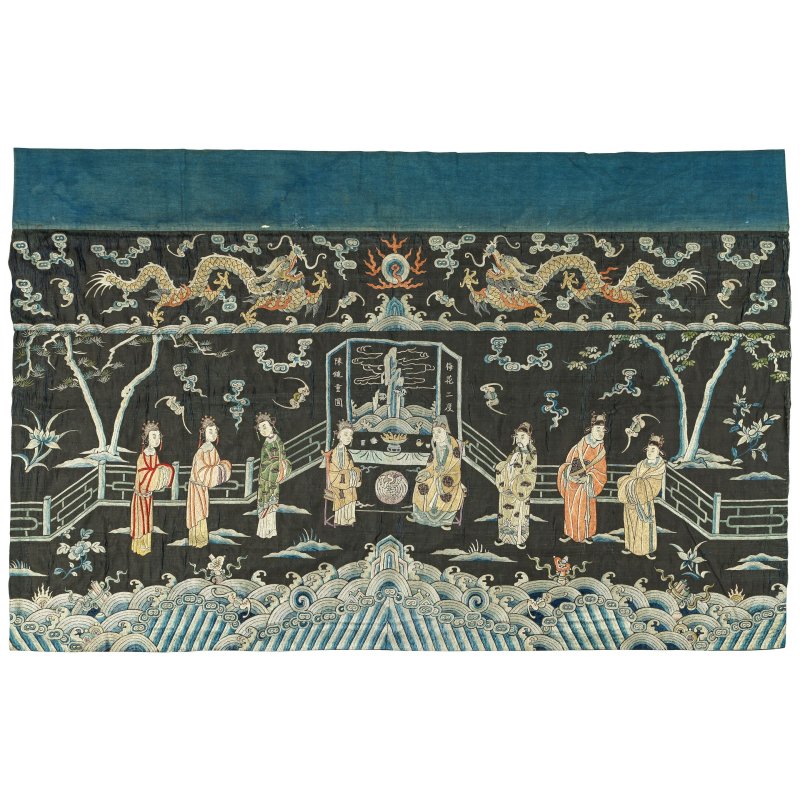 清晚期 緞綉人物圖桌帷 | A SILK EMBROIDERED TABLE FRONTAL