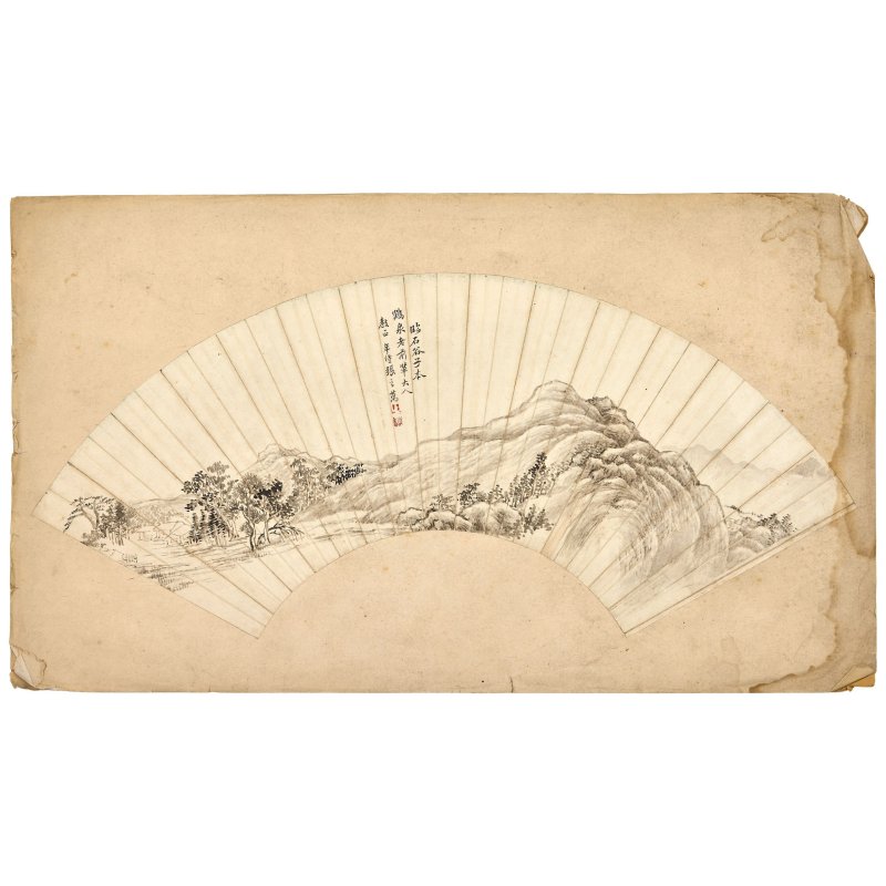 清 張之萬等（款） 扇面三幀 鏡心 | THREE FAN PAINTINGS - 图3