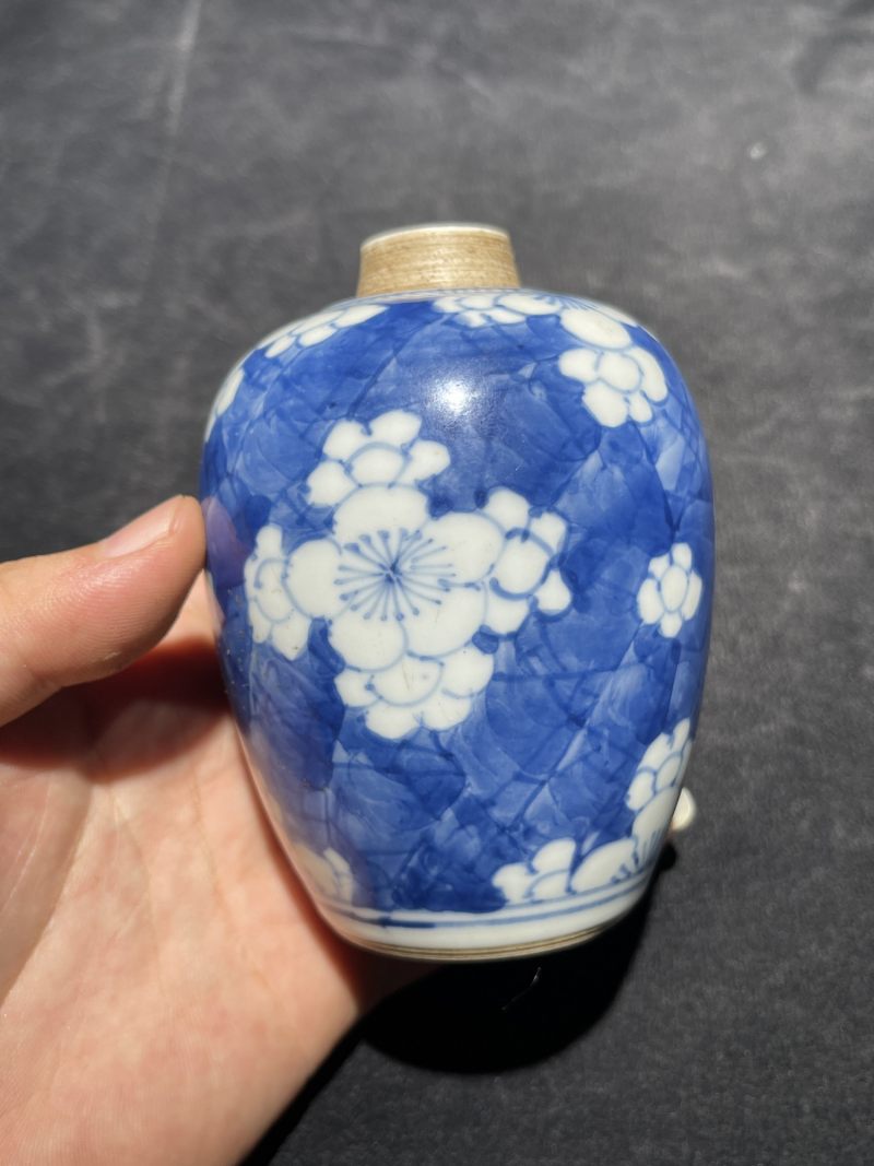 清代 青花小罐、小卷缸一组8件 - 图15