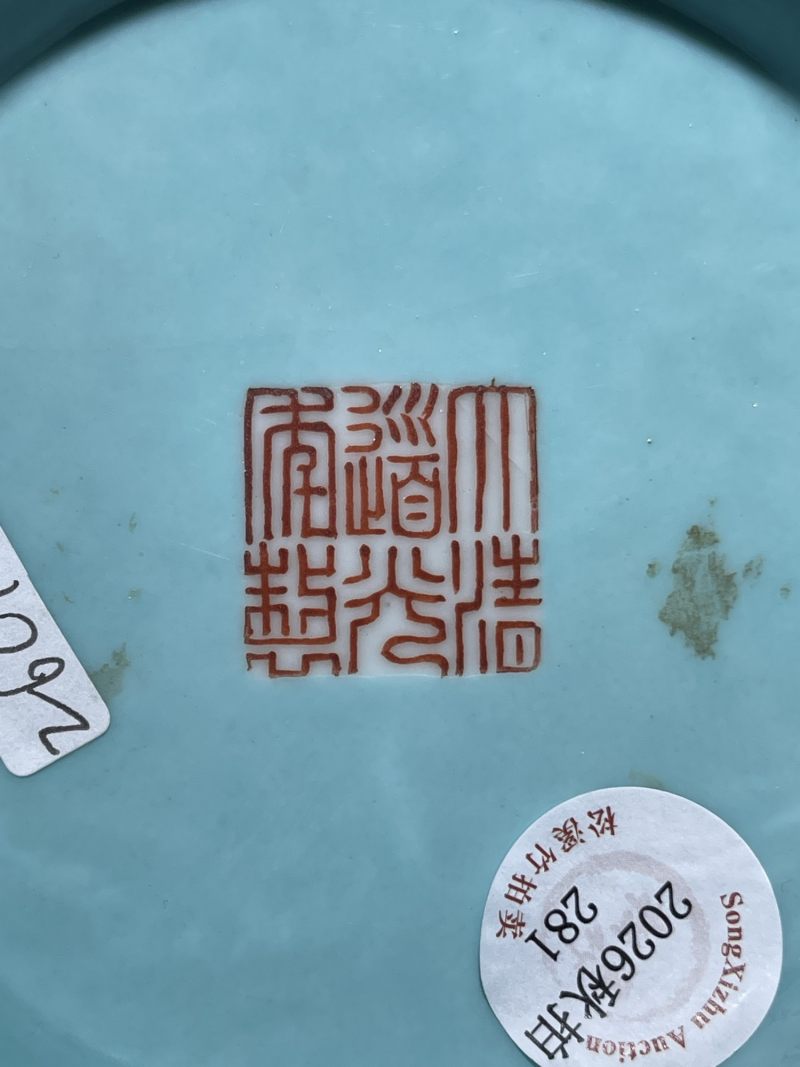清道光 胭脂地洋彩西番莲纹胆瓶 - 图11