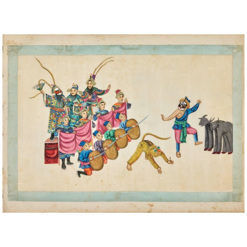 十九世紀 節日圖冊頁十二開 水粉通草畫 | HOANQUA (19TH CENTURY) - 图5