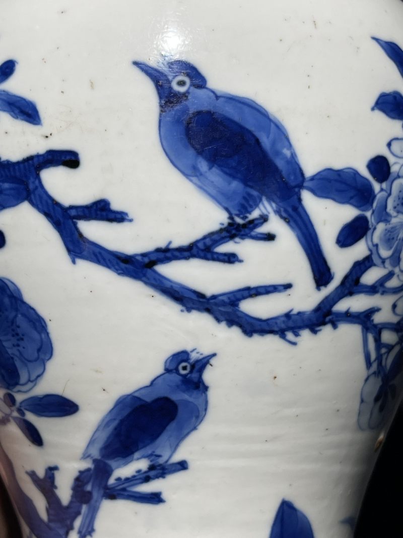 清康熙 青花花鸟纹梅瓶 - 图10