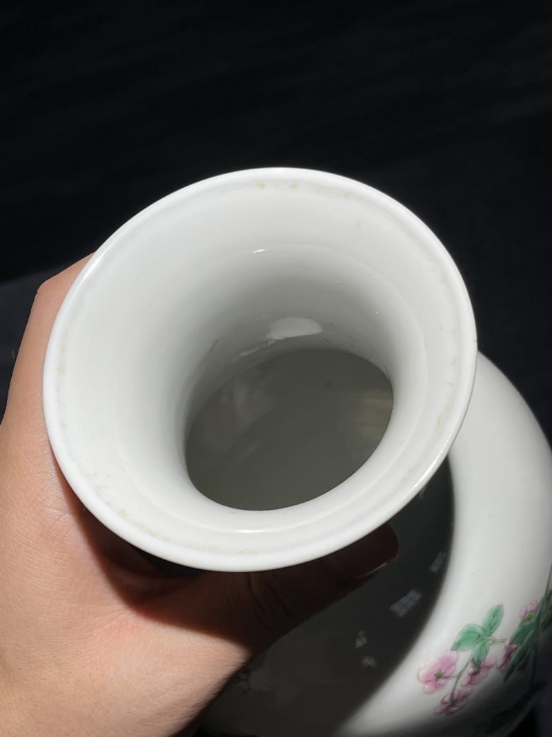 民国 粉彩花鸟纹瓶一对 - 图10