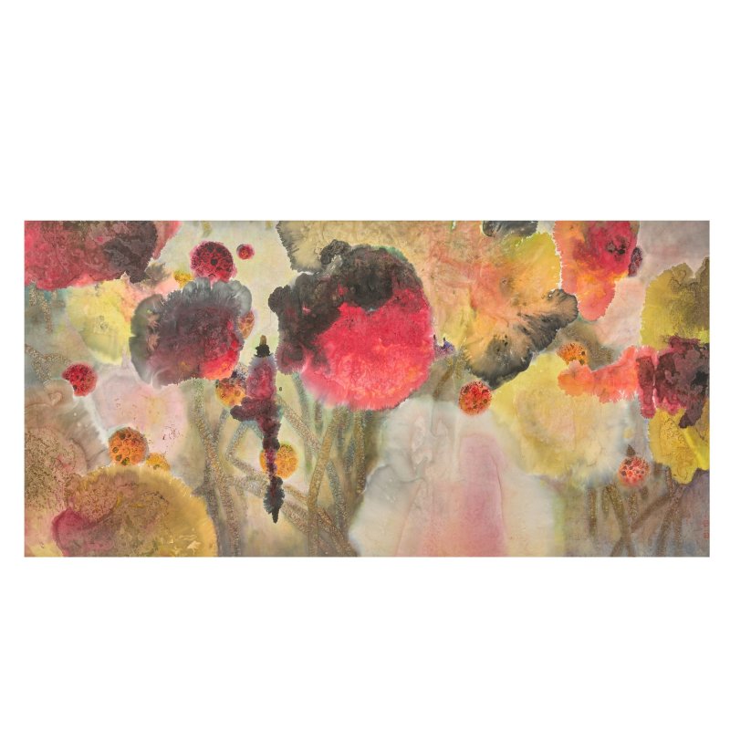 楊燕屏（1934年生） 紅荷 設色紙本 有框 | YANG YANPING (b.1934) - 图3