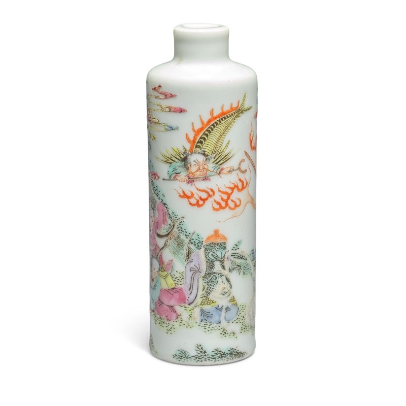 清道光 粉彩五毒紋鼻烟壺 | A FAMILLE ROSE CYLINDRICAL 'FIVE POISONS' SNUFF BOTTLE - 图6