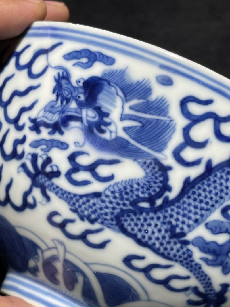 清光绪 青花龙纹大碗 - 图6