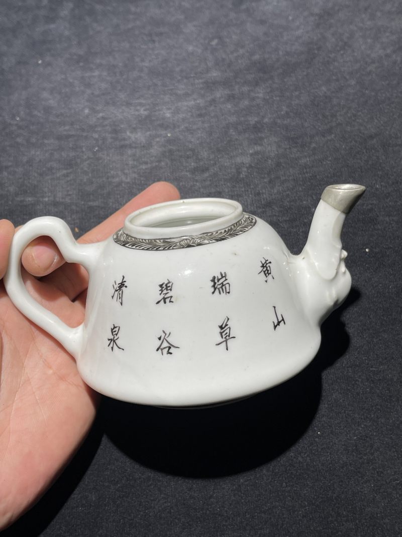 民国 粉彩花鸟纹茶壶一组12件 - 图66