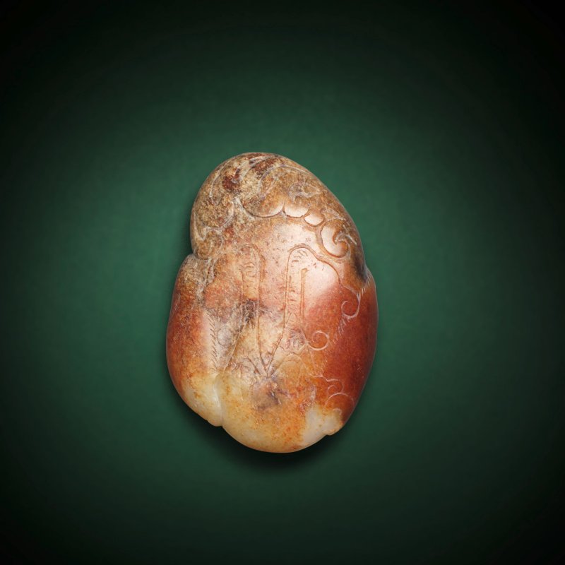 明/清早期 玉鳳凰鎮紙 | A PALE GREEN AND RUSSET 'PHOENIX' PAPER WEIGHT - 图2