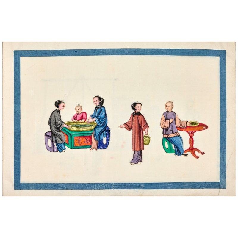 中國畫家 十九世紀 製茶圖 冊頁十二開 水粉通草畫 | CHINESE ARTIST (19TH CENTURY) - 图7