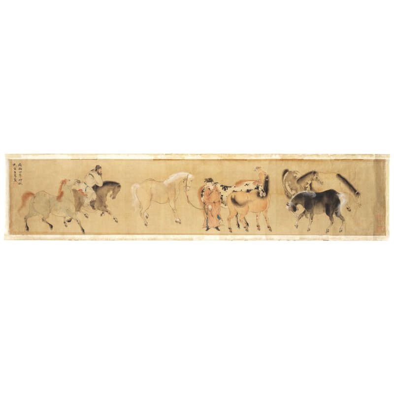 趙孟頫（傳） 騎馬圖 設色絹本 無框 | AFTER ZHAO MENGFU (1254-1322)
