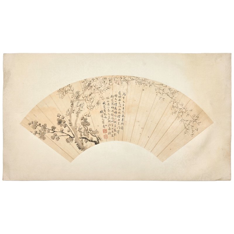 清 張之萬等（款） 扇面三幀 鏡心 | THREE FAN PAINTINGS - 图4