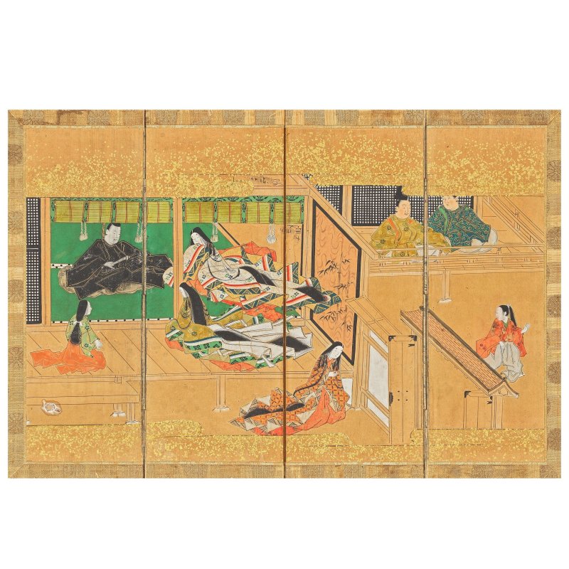江戶時代 十七世紀晚期/十八世紀早期 四扇桌屏 | A FOUR-FOLD TABLE SCREEN